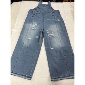 Womens Overalls Oversized Distressed Size L
